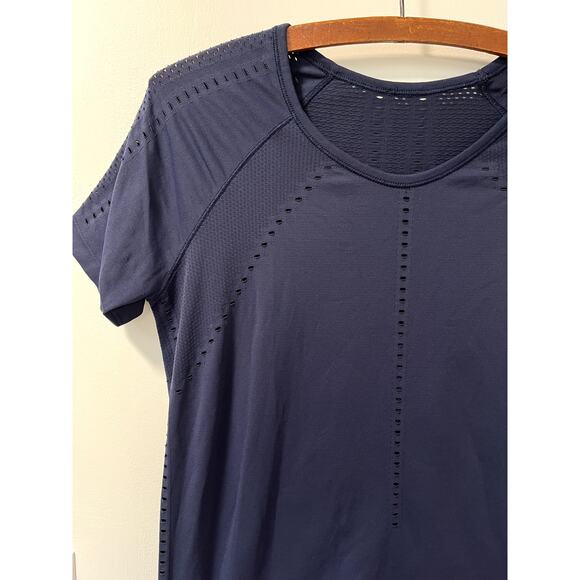 Women's Athleta Foothill Navy XS/S Shirt with cutouts - Picture 2 of 4